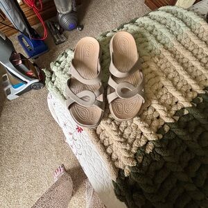 CROCS Tan Sandals Slip-On Comfort